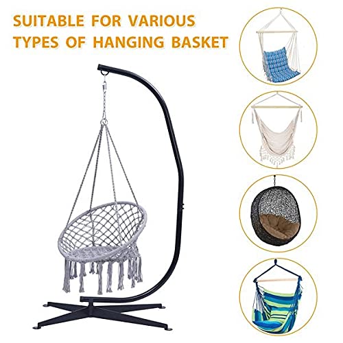 Walnut Hammock Chair Stand Metal C-Stand Only For Hanging Hammock Chair Porch Swing Indoor Or Outdoor Use Durable 300 Pound Capacity #TOP2