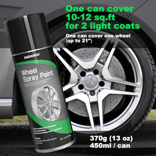 Image of NADAMOO Silver Spray Paint for Wheels, Semi-Gloss