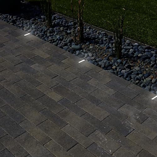 Image of LUMENGY Paver Light Slim 0.5x4 Inch (0.47x3.93), 5000K Daylight, Glare-Free Linear Lighting for Driveways, Walkways and Paver Borders, 12V Hardwired, IP67 Waterproof, Drive-Over Rated