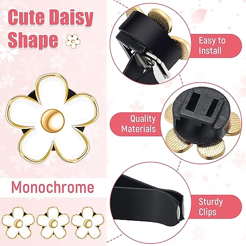Image of Kewucn 6 Pcs Daisy Air Vent Clips, Cute Flower Car Air Conditioning Outlet Clip, Colorful Air Fresheners Vent Decorative Clips, Universal Auto Interior Accessories for Girls Women (White)