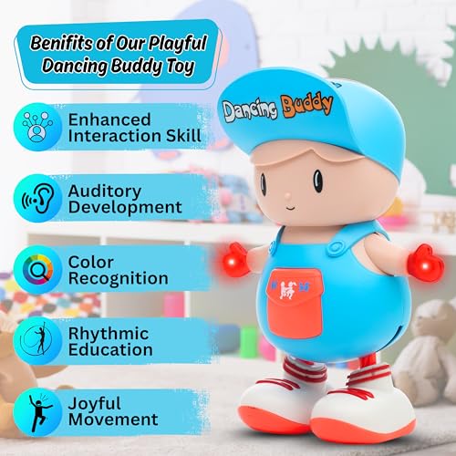 Image of Gooyo GY-3049 Dancing Buddy Toy with Vibrant Light Effect & Musical Sound | Best Dancing & Musical Toy for Kids | Dancing Boy Toy | Blue | 3xAA Battery (Not Included)