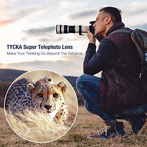 TYCKA 420-800mm f/8.3 DSLR Camera Lens Ultra-Telephoto Lens Manual Zoom Shooting The Moon and Bird Telescope SLR Lens for Canon T-Mount EOS Rebel T3-T7i SL1 SL2 5D-7D 60D-80D II/III/IV - Thumbnail 2