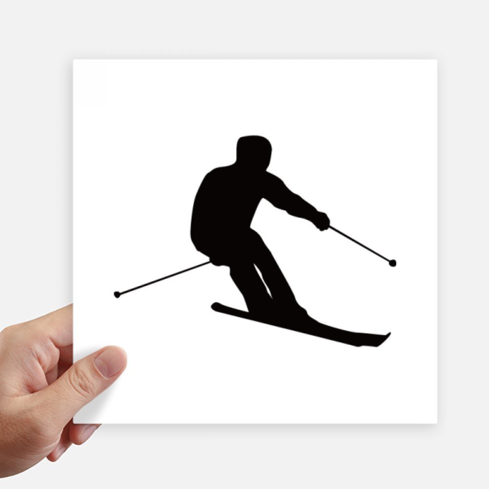 Sticker sport d'hiver silhouette noire pour décorer un PC ou une moto