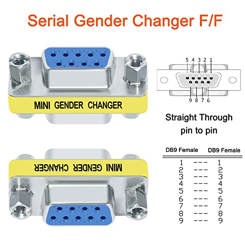 DTECH Serial Adapter 3-Pack (DB9 F-F, M-F, M-M), Mini Size RS232 Coupler, Female to Male 9 Pin Connector, for PC Computer Data Transfer by DTECH - Image 3