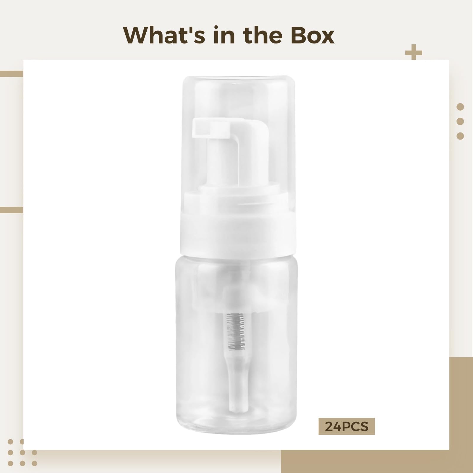 24 flaconi da viaggio in schiuma, 30 ml, bottiglie vuote con pompa per schiuma da 30 ml, contenitori in plastica a prova di perdite, per sapone per le mani, shampoo, lozione e gel doccia