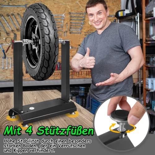 Bild 4 - Froadp Auswuchtgerät für Motorradräder, Radauswuchtmaschine mit Einstellbarer Zentrierkonus, Felgenaus Wuchtmaschine mit Integrierte Wasserwaage und Stützfüße für Motorrad und Roller(40x19x50cm)