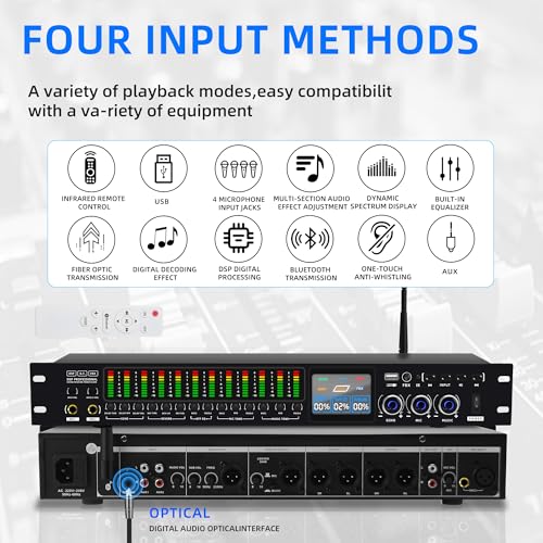 Fulode K-6 Professional Ktv Digital Pre-Stage Effector Anti-Howling Audio Processor Karaoke Mixer Reverberator thumb #1