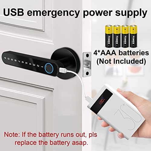 Dhiedas Fingerprint Door Lock, Keypad Door Lock With Handle, Biometric Door Lock, Smart Door Knob With Keypad Fingerprint App Key, Door Lock For Bedroom, Home, Office, Apartment, Closet, Pantry #TOP6