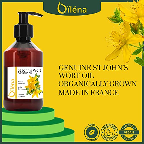 Miniatura 4 de Oïléna - Aceite De Hierba De San Juan Concentrado Tratamiento Facial Y Corporal Aceite Para Masajes Y Cicatrices Hidratante Y Antiinflamatorio Natural, 500 Ml
