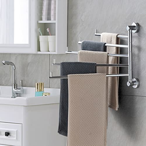 Porte-serviette de salle de bain pliable avec bras pivotants - 7