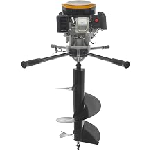 4 Stroke Engine Post Hole Digger 173cc Gas Powered Hole Digging Machine 4 Handles Earth Auger with Drill Bit for Fence Farmland Garden Construction Sites 9HP