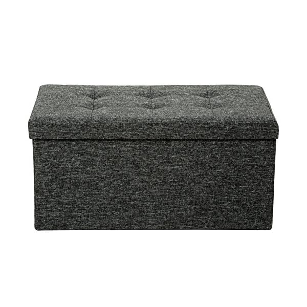 TecTake Folding seat Bench Stool Cube Storage Space Box Chair Footstool 76x38x38 cm - Image 4