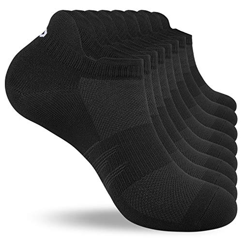 coskefy Sneaker Socken Herren 43-46 39-42 35-38 47-50 8 Paar Laufsocken Damen aus Baumwolle Atmungsaktiv Sportsocken Weich Knöchelsocken (Schwarz, 43-46)