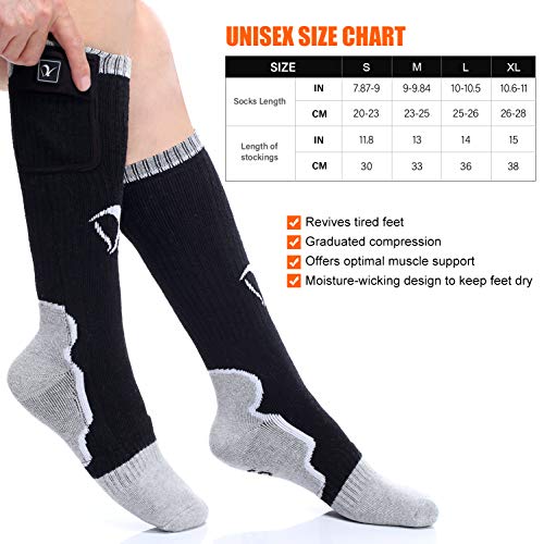 Heated Socks Electric Foot Warmer Rechargeable Batteries 7.4 V 2200 mAh Cold Winter Snow for Outdoor and Indoor Hunting Fishing Camping Hiking Riding Motorcycle Skiing for Men and Women - Image 6