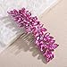Teyglen Women's Dainty Rhinestone Hair Comb - Luxurious Shiny Bridal Side Comb for Brides and Girls (Rose Red)