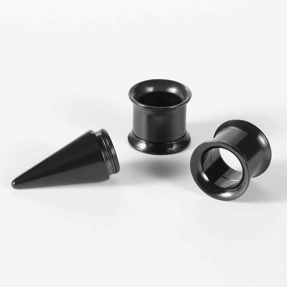 TBOSEN Kit di dilatatori per orecchio in acciaio inox, 36 pezzi, dilatatori a doppia svasatura, in lega, 3 in 1, con occhielli, 14G-00G