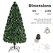Goplus 5ft Fiber Optic Artificial Christmas Tree, Pre-Lit Christmas Tree with 170 Branch Tips, Colorful Lighting, Foldable Metal Base, Lighted Xmas Full Tree for Office, Home, Holiday Decor