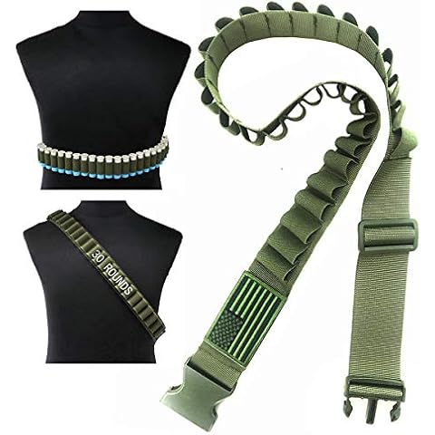 Yazilai Shotgun Shell Bullet Bandolier Belt (Army Green) Cover