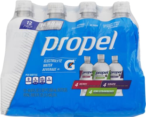 Propel,3 Flavor Variety Pack,Zero Calorie Sports Drinking Water with Electrolytes and Vitamins C&E,16.9 Fl Oz,(Pack of 24)