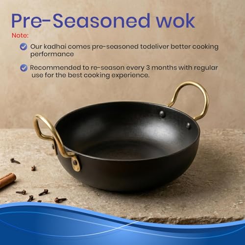 Image of DOZY Iron Nonstick Kadhai | Naturally Nonstick | Toxin Free | Even Heat Distribution 28 | Black 1.5L Capacity