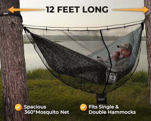 Foxelli XL Hammock Net – 12ft Net for Hammocks, Lightweight Portable Hammock Netting, Fast and Easy Set Up, Fits All Camping Hammocks - Image 5