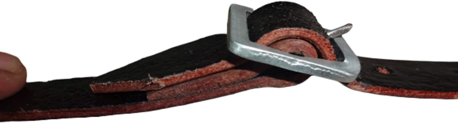 warreplica WWII Leather Chin Strap (Marked)–Fits German Helmets M35,M40,M42. Lot of 2, Reproduction|Black Leather w/Steel Buckle,World War 2 Military Field Gear,Period Correct Helmet Restoration Part