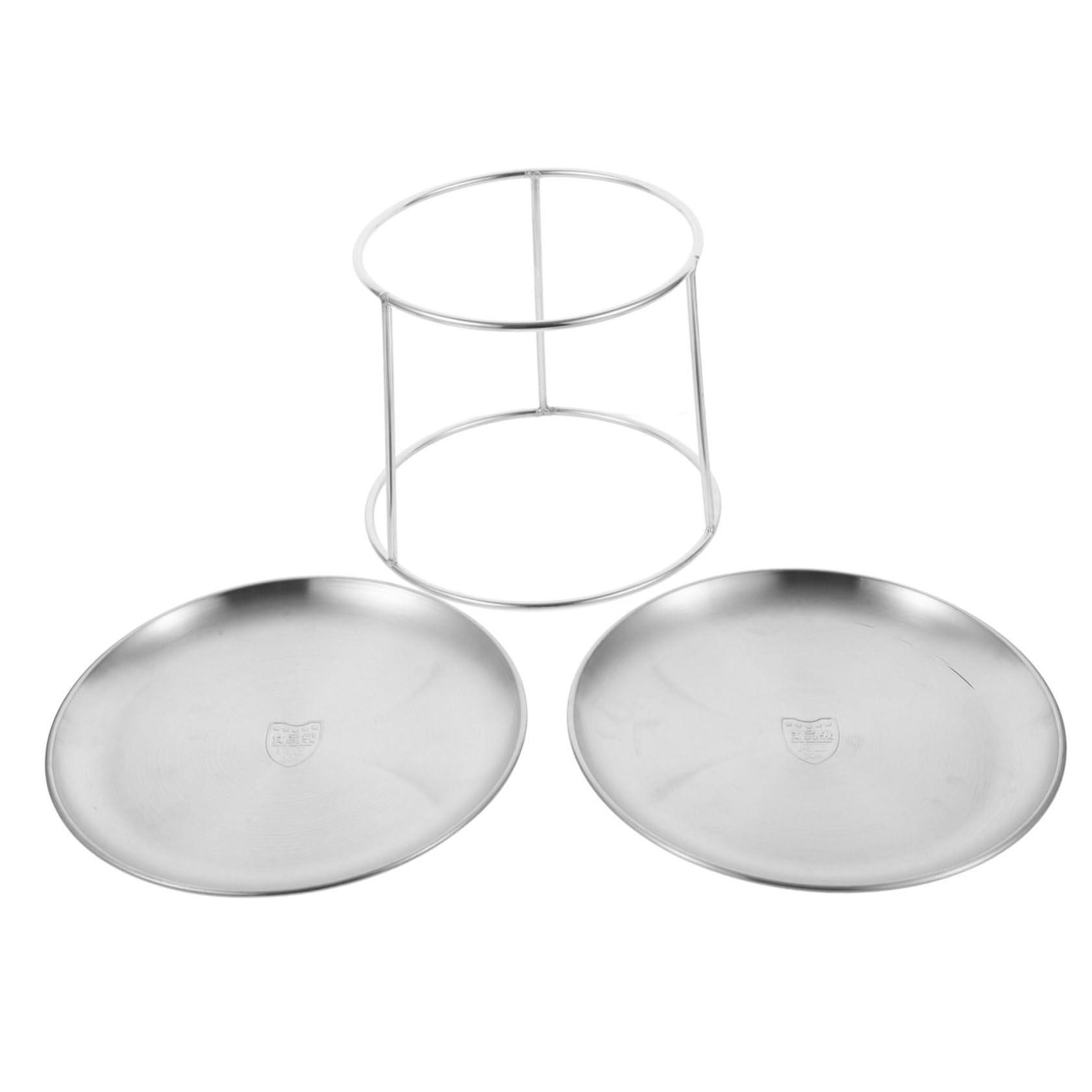Espositore per Piatti Frutti di Mare in Acciaio Inossidabile Doppio Strato Funzione Decorativa di Stoccaggio, per Uso Quotidiano e Feste