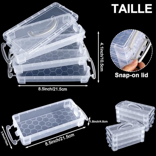 Boîtes à crayons en plastique transparent pour rangement papeterie - 7