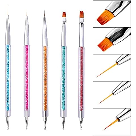 lofuanna 5 PCS Nail Pinsel Set Nail Art Design Stift Malwerkzeuge Cover
