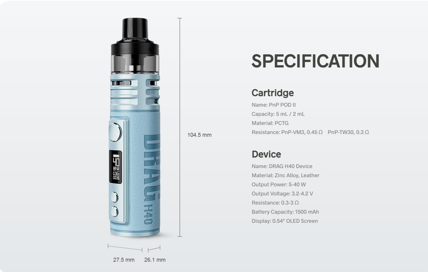 elfbar nachfüll pod läuft aus Présentation de la cigarette électronique Voopoo Drag H40, avis sur le kit Drag  H40 Voopoo