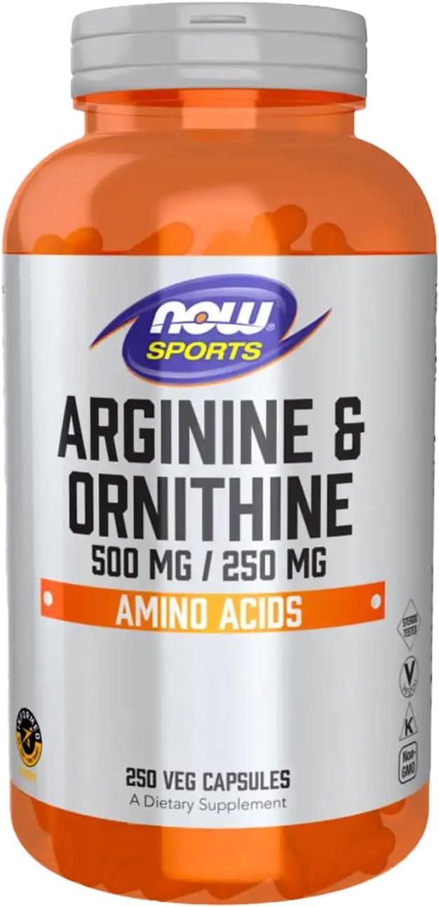 NOW Foods - Arginine & Orthinine 500/250 mg, Amino Acid - 250 Capsules