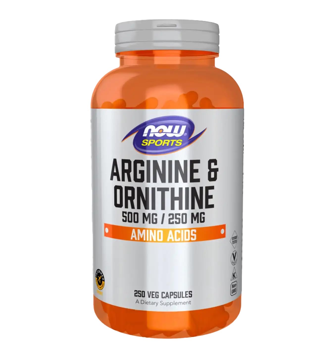 NOW Foods - Arginine & Orthinine 500/250 mg, Amino Acid - 250 Capsules