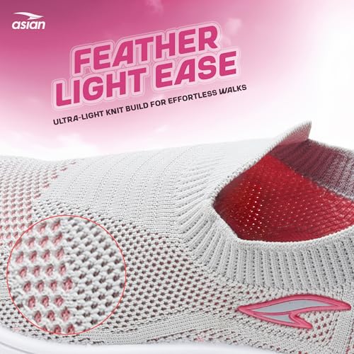 Image of ASIAN Melody-52 Women & Girls Walking Shoes | Soft Sock-Like Fit, Breathable Woven Mesh, Lightweight Cushioned Sole, Flexible Slip-On Ideal, Travel