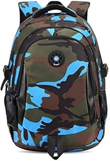 FNTSIC Camouflage Primary School Bags Children Backpacks Large Capacity Lightweight Shoulder Bags Ideal for Teenage Boys and Girls (Camo blue)