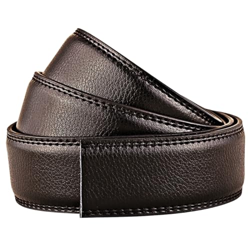 Homoyoyo 2pcs Genuine Western Belts for Men Automatic Buckle Cattlehide Belts Brown Accessories