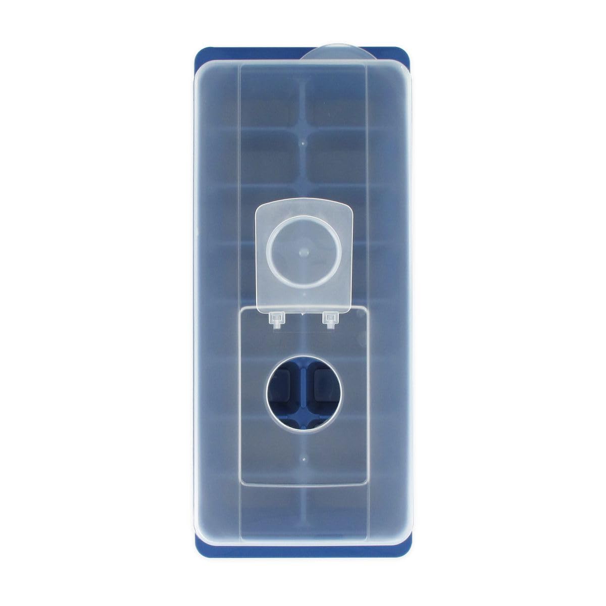 Fackelmann 683270 Bac à glaçons avec Couvercle et opercule, Moule à glaçons, Bleu, Plastique, 26x11cm