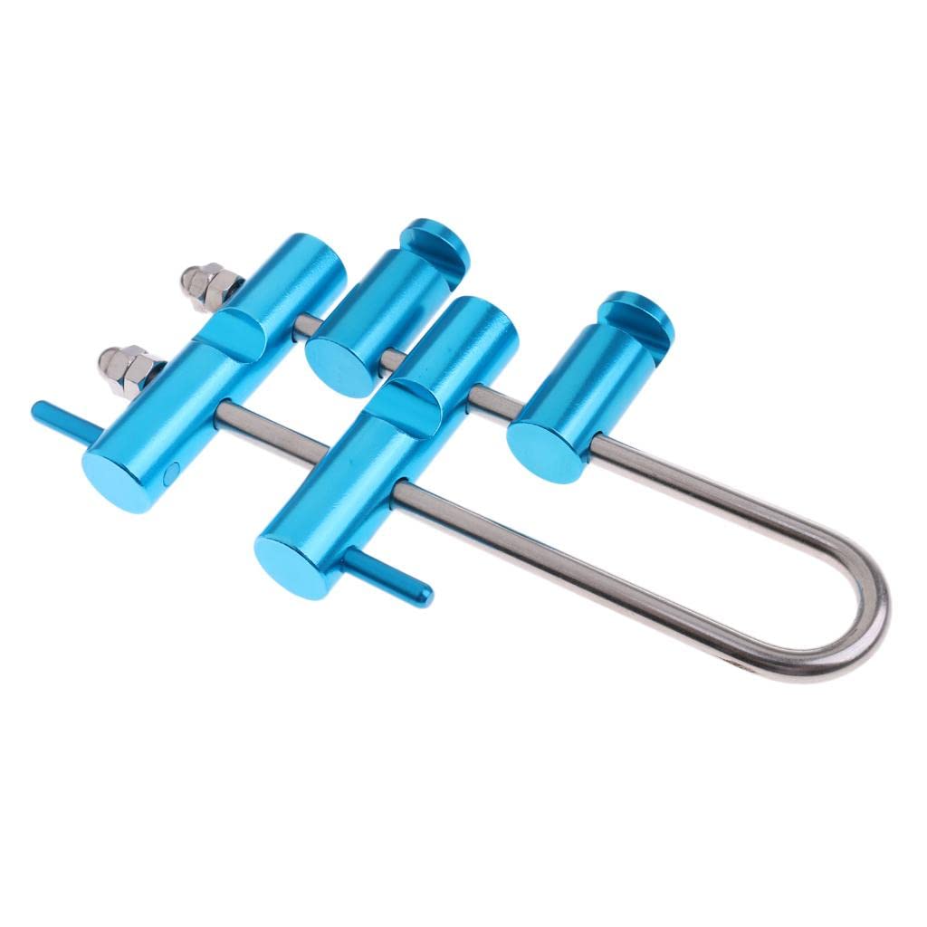 Milageto Aluminum Long Friction Rack Descender for Climbing Mountaineering Gear, Blue