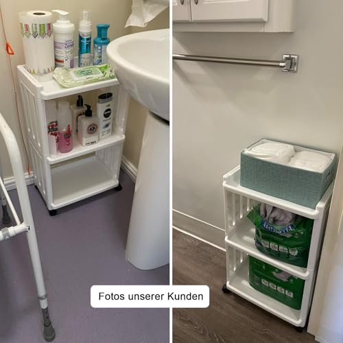 Chariot de rangement mobile pour optimiser les petits coins de cuisine et douche - 3