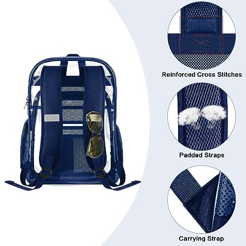 Image of PAMANO Clear Backpack Transparent Heavy Duty School PVC Bookbag See Through Bag Boys and Girls for College Work Travel Security