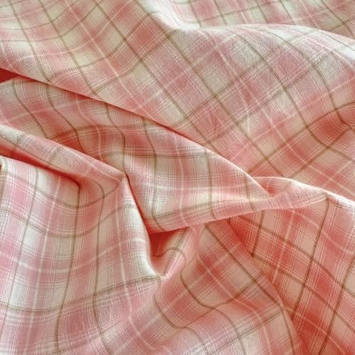 Image of PinkMemory Pink Gingham Plaid Duvet Cover Set King 100% Washed Cotton Cute Pink Checked Bedding Duvet Cover Set for Girls with Pillowcases-Ultra Soft Breathable Zipper Closure Corner Ties