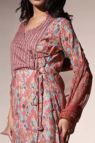 Image of Leriya Fashion Women's Kurta Pant Dupatta Set || Cotton Blend Abstract Leaf Printed Kurti Pant Dupatta Pair || Flattering Front Placket Neck Design || for Outing || Regular Wear