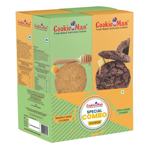 Image of CookieMan Choc Chunk & Brandy Snap (Flavoured) Cookies | 120gPack of 4 (Each 2)