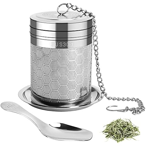 Numola Large Tea Infusers for Loose Tea, Extra Fine Mesh Large Tea Strainer for Spice Cooking, 304 Stainless Steel Tea with Extended Chain Hook for Teapot Cup Cover