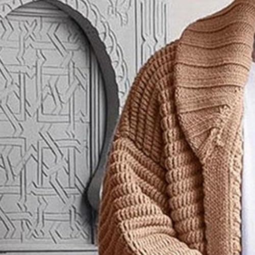 Men's Cardigan Relaxed Fit Long Sweater Ribbed Knitted Shawl Collar Sweater Cable Warm Casual Winter Sweaters4