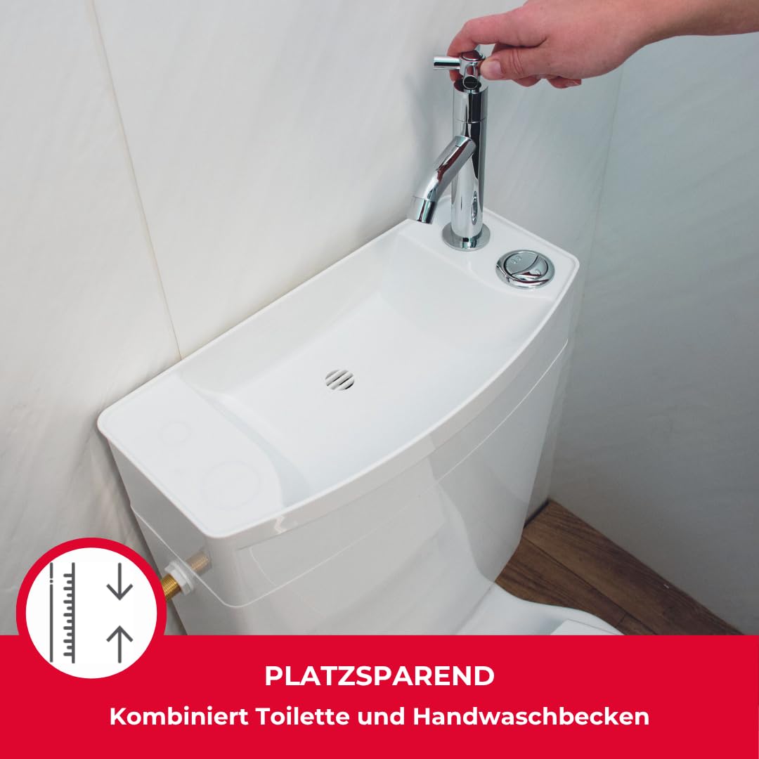 Wirquin 50720090 Iseo Spülkasten mit niedrigem Handwaschbecken
