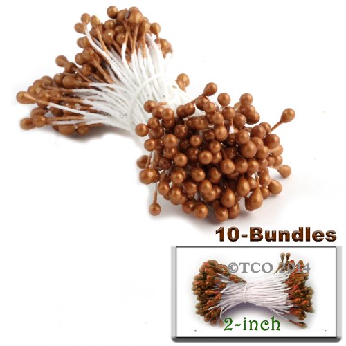One Bundle Of 144 Stamen Vintage Pearl Stamen (Pistil), 3Mm Head 2In Long, Two-Tone Top, White Stem, White Head With Black Tip #TOP7