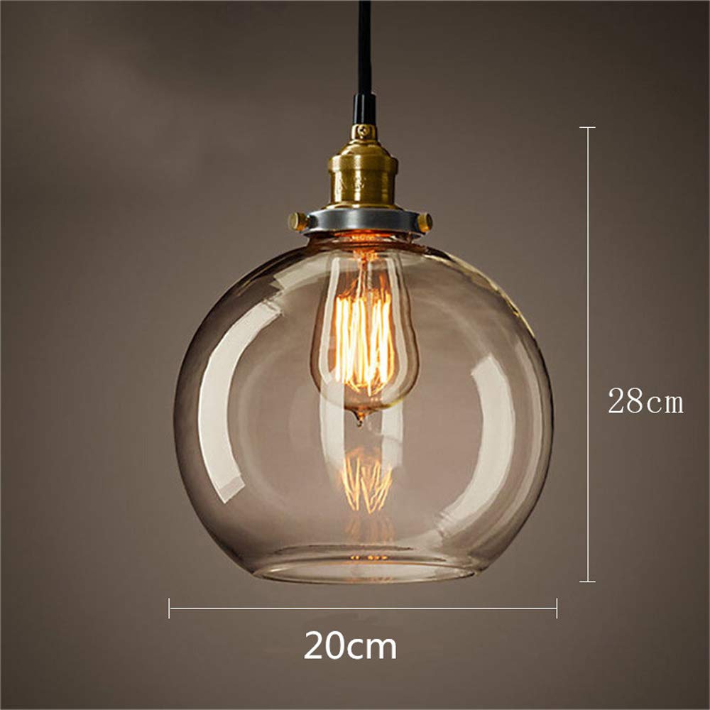 Semplice Lampada a Sospensione a Sfera in Vetro, Lampada a Sospensione a soffitto da Bar Loft