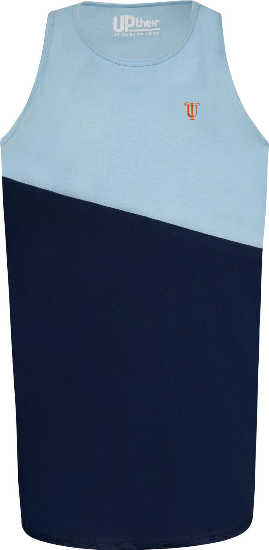 Uptheir Mens Bry Tall Cut and Sew Colour Block Vest - Blue - 1XLT