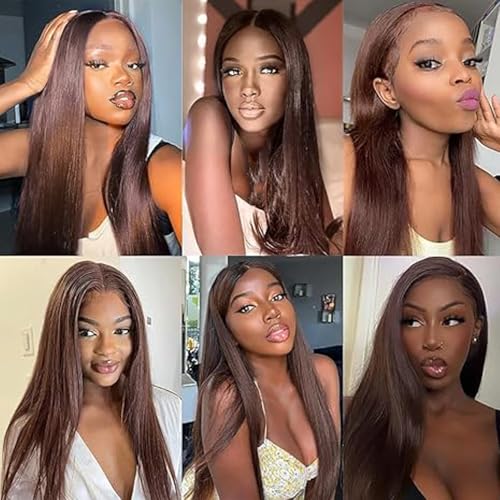 Extensiones de cabello humano brasileño de 32 pulgadas color marrón chocolate #4 2