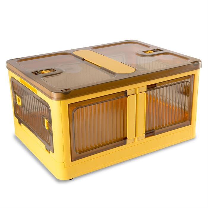 Sewing-Online Caja de plástico apilable/plegable de 40 l con 5 puertas y ruedas - YN8885